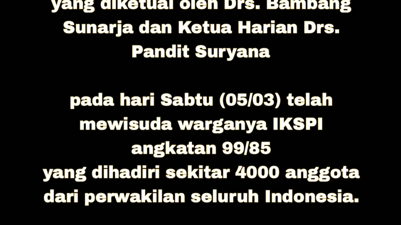 Sabtu 05/03/2011 Pengesahan 99/85 IKSPI Kera Sakti yang dihadiri sekitar 4000 anggota