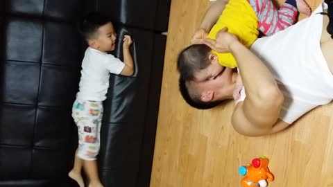 Father has heartwarming time with sons