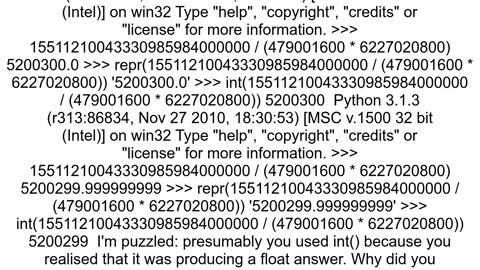 Python 3 gives wrong output when dividing large whole numbers