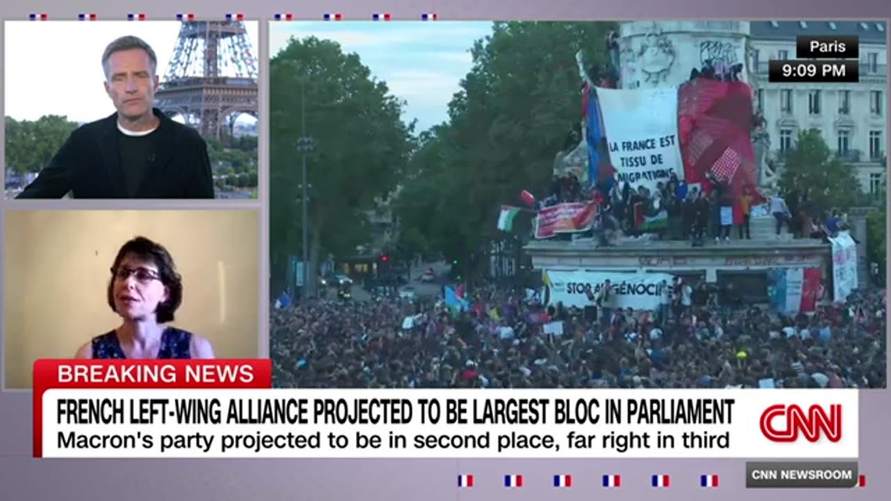 France's left-wing alliance is projected to be largest bloc in parliament in surprise result