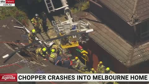 Helicopter crashes into Melbourne home