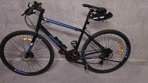 Medium Reid Transit Disc Commuter Bike Black Blue