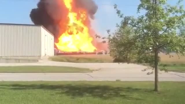 Massive Fire Engulfs Propane Tank Plant in Marshfield