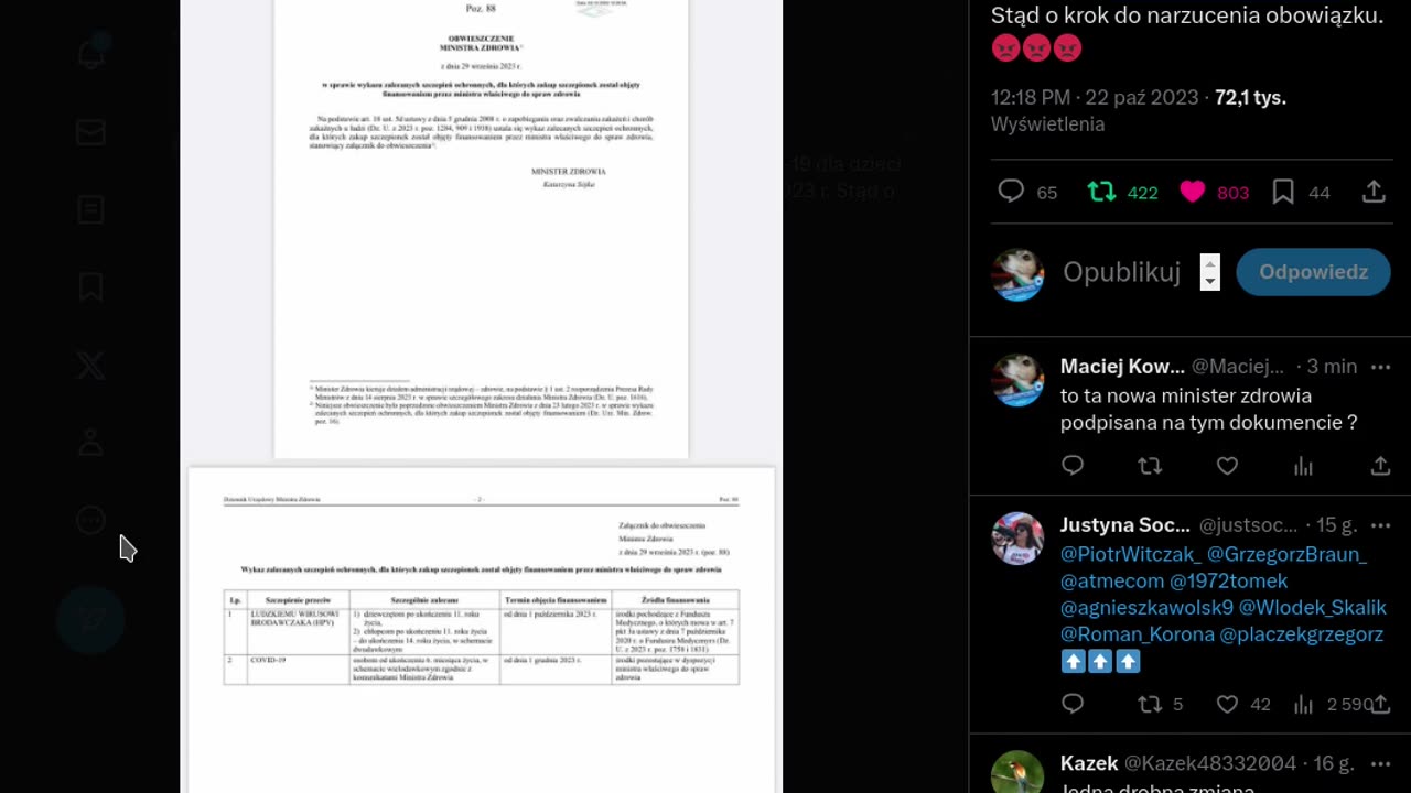 Nowa Minister Zdrowia gorsza od poprzedniego, zatwierdza szczepienia covid dla niemowląt 6 m-cy wzwy