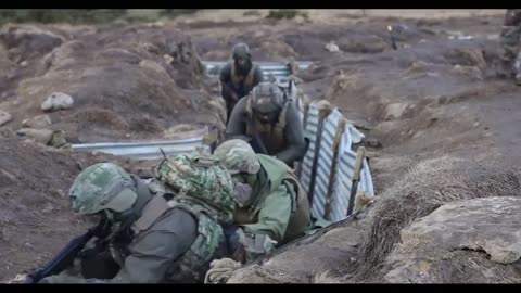 Ukrainians undergoing trench warfare training in United Kingdom.