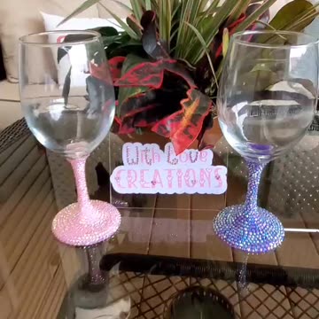Sip in Style: Custom Wine Glasses Adorned with Sparkling Rhinestones