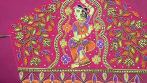 Simple Aari design #aari #aariblouses #aariembroidery #aariworkblouses