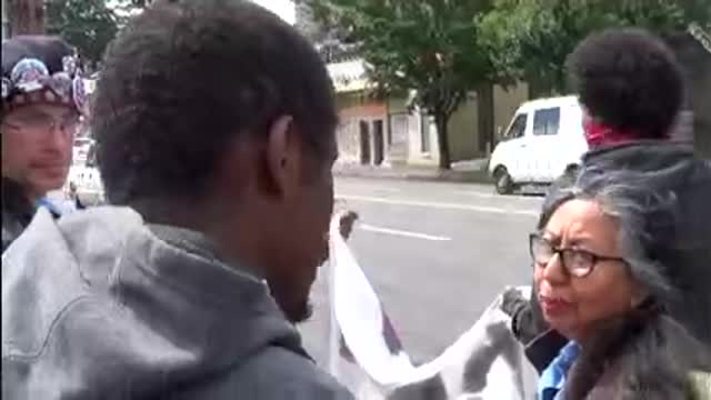2nd Camera - Transgender AntiFa Member Assaults Cameraman And Instantly Regrets It