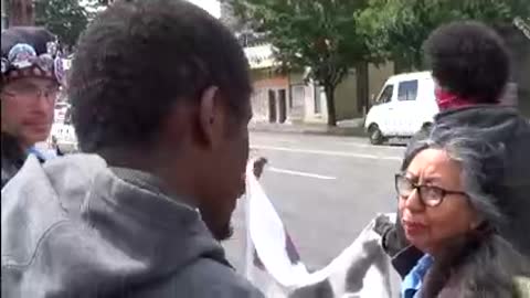 2nd Camera - Transgender AntiFa Member Assaults Cameraman And Instantly Regrets It