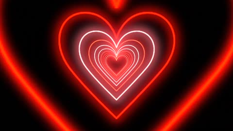 1005. Heart Tunnel Background❤️Red Neon Heart Background Heart Heart