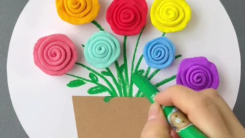 Spring is coming, with clay to do a good look of colorful flowers for my mother!