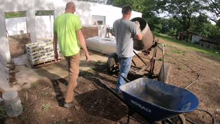 Building Austin’s house, pouring 4000 lbs of concrete floor 5-28-2022