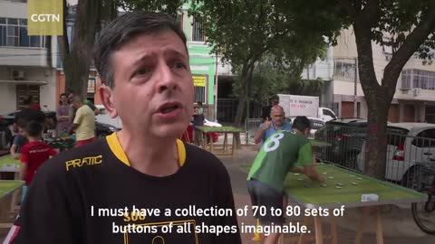 Buttons fly in Brazilian table top football game