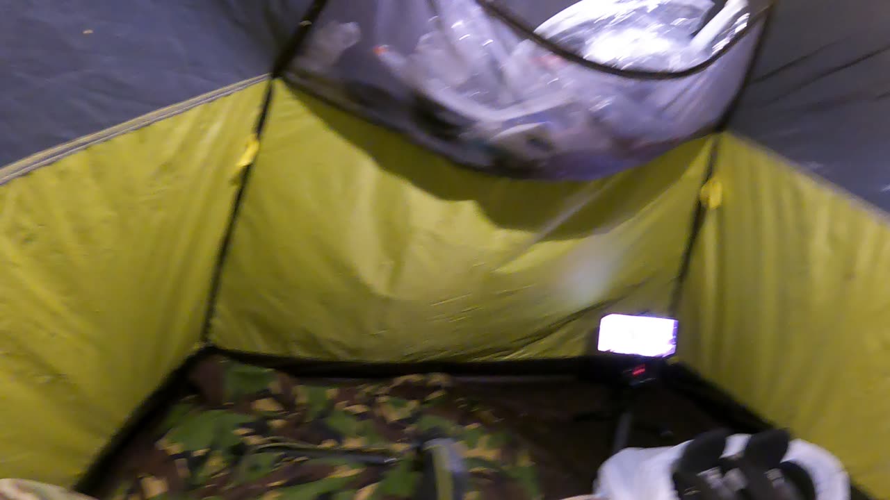 Preparing the phone for a vlog in the tent POV GoPro 24th March 2023