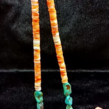 Natural turquoise bumble bee gemstone choker Perfect Gifts For Her spiny oyster pendant06