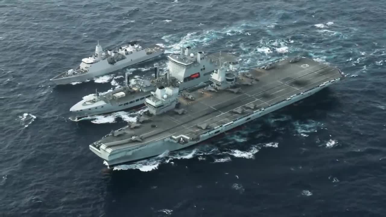 UK- Led international carrier strike group on the south china sea