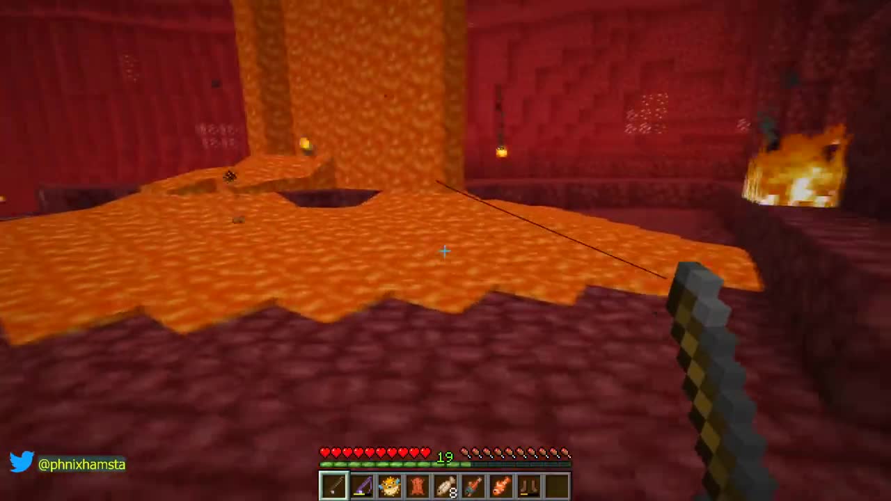 Fishing in Lava in Minecraft