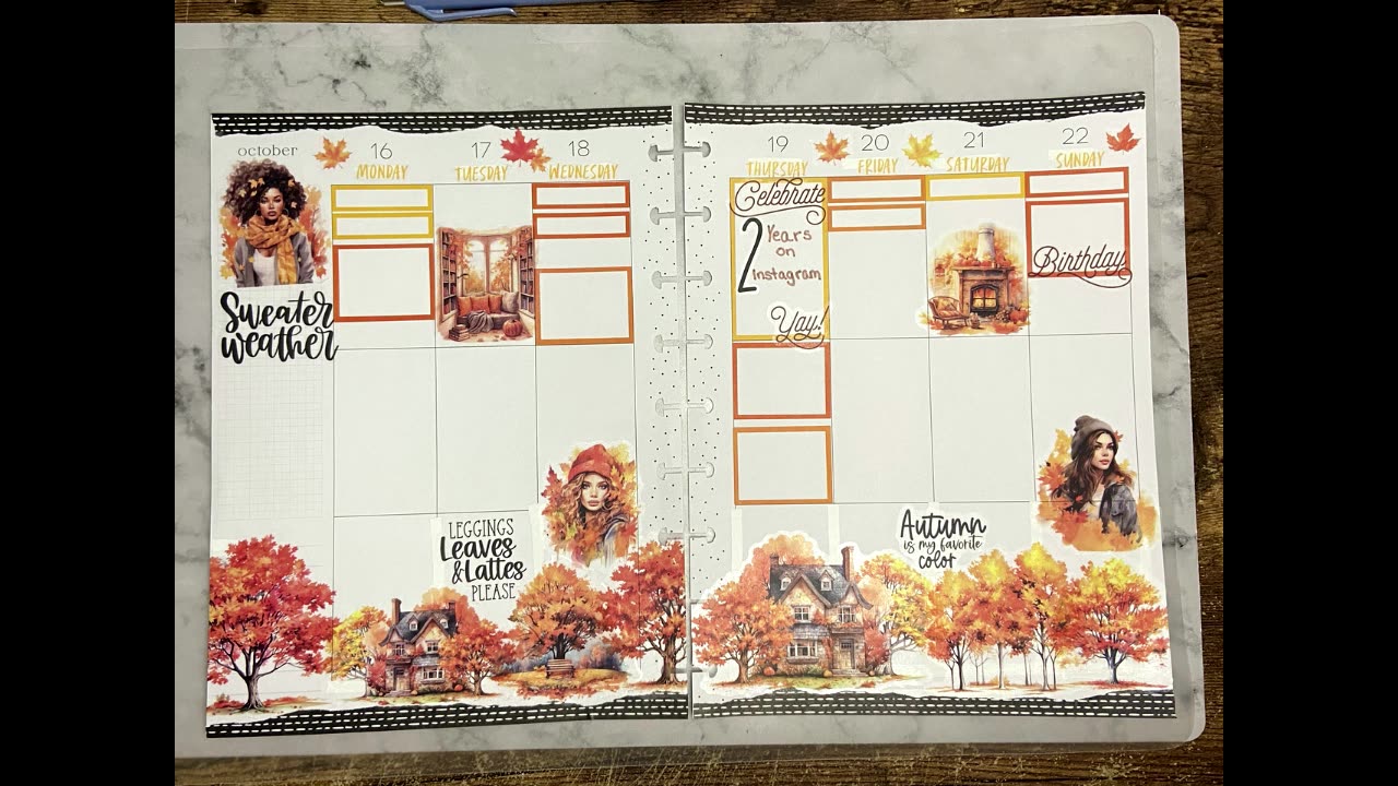 October 15-22 in Classic Vertical Happy Planner