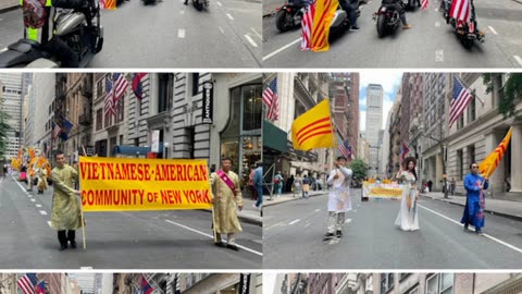 Cờ vàng diễn hành văn hóa Á Châu ở New York