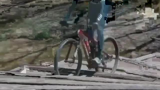 Jumping on the stairs while cycling