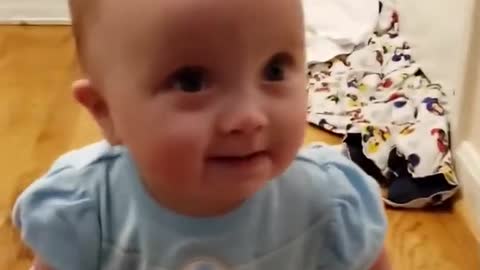 Baby Enjoying Riding A Automatic Vacuum Cleaner 😅