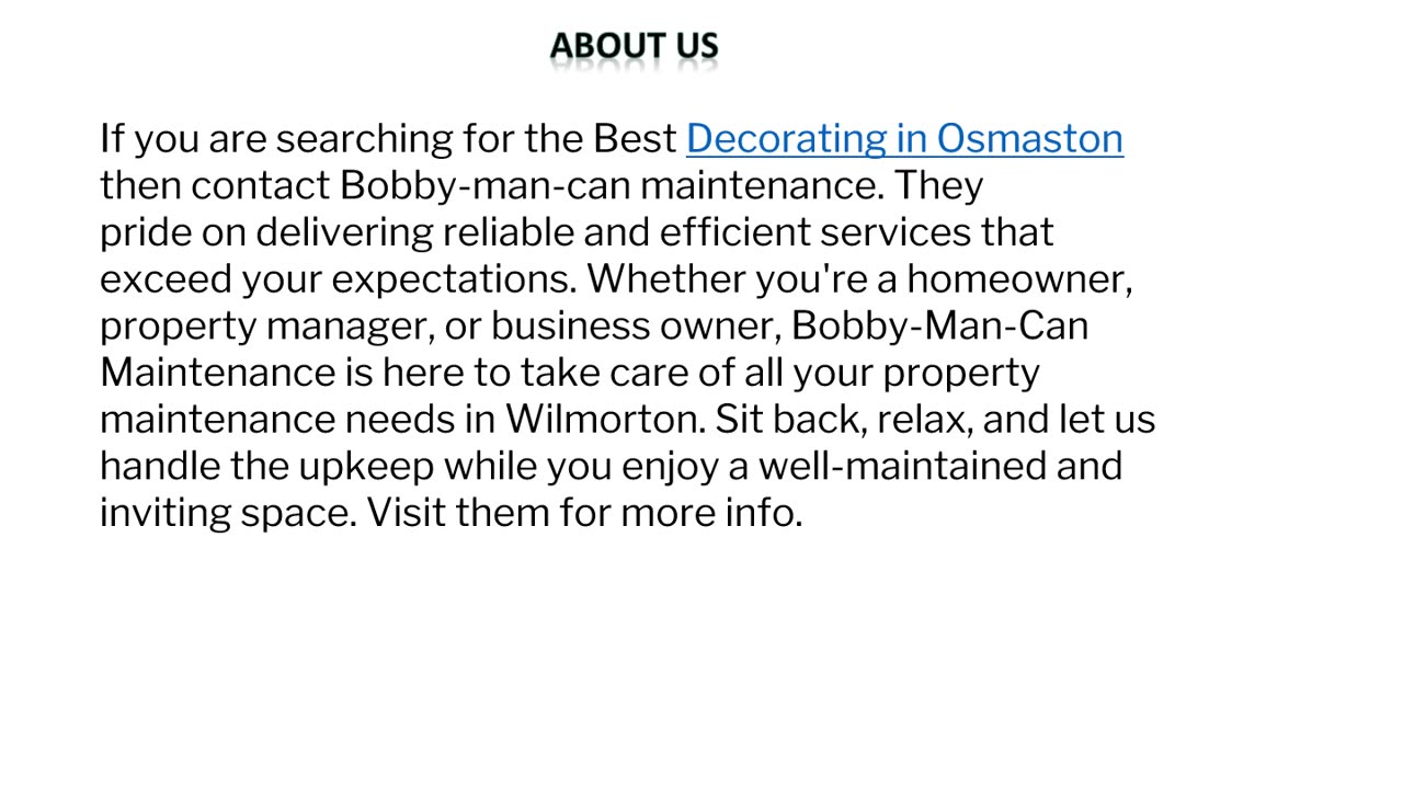 The Best Decorating in Osmaston