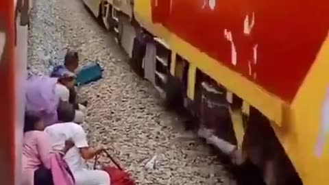 Railway Track Ruckus: Passengers Cross Seconds Before Train's Arrival