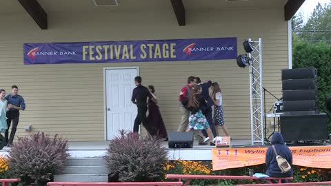 Dancers of Wylin's Swing Euphorium perform at the Northwest Washington Fair in Lynden WA