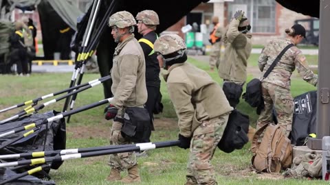 Chemical Company Soldiers Prepare Decontamination Line During Guardian Response 22