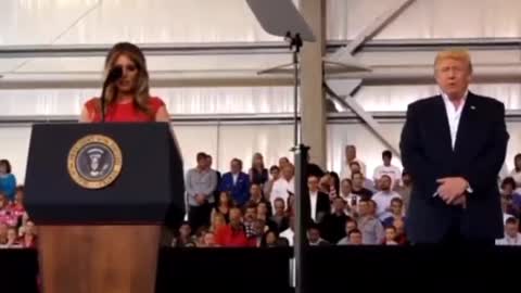 President Trump and Melania Trump reciting Lord's Prayer in Florida this morning