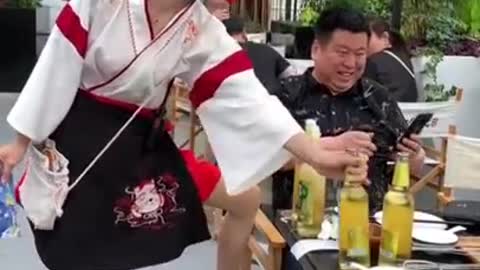 Hot waitress Tang Cat compilation