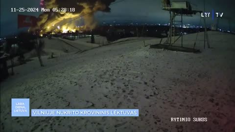 DHL cargo plane crash in Vilnius seen through the eyes of a camera.