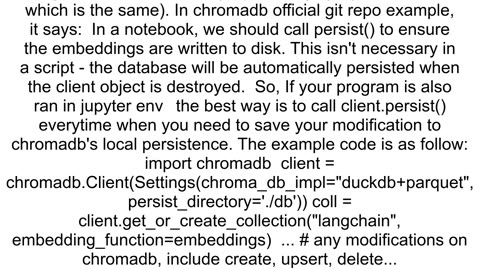 Cannot load persisted db using Chroma Langchain