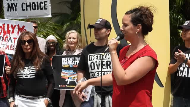 Amy Bond and Ash Speak Out at SAG Mandate Protest 4/28/2022