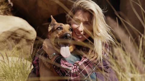 Woman with her Loving Dog