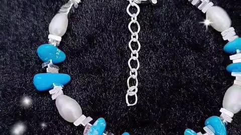 GN-20241111-02 Popular S925 Silver & Natural Turquoise with Pearl High Quality Bracelet Hot Selling