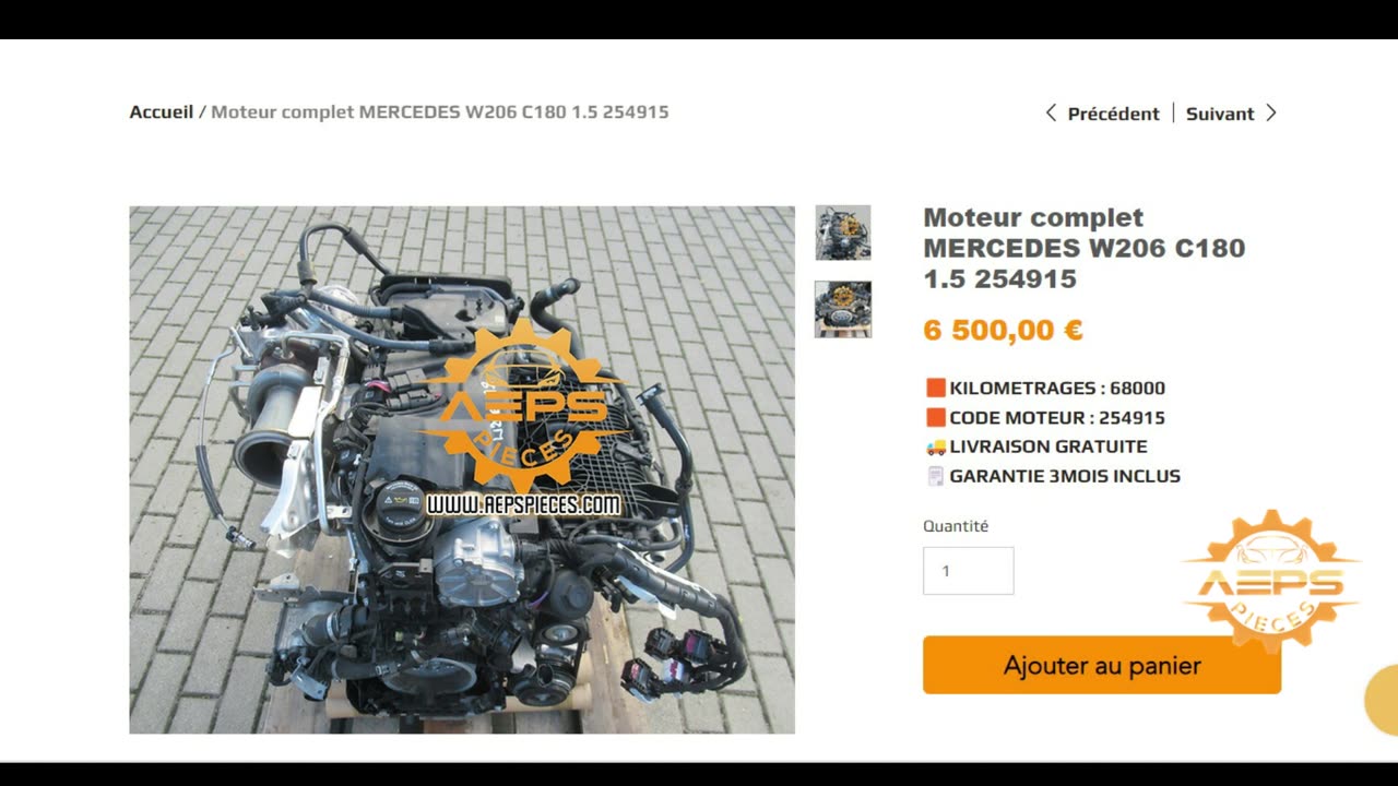 AEPSPIECES.COM - Moteur complet MERCEDES W206 C180 1.5 254915