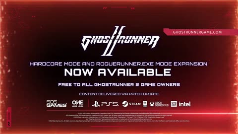 Ghostrunner 2 - Official Hardcore Mode and RogueRunner.Exe Launch Trailer