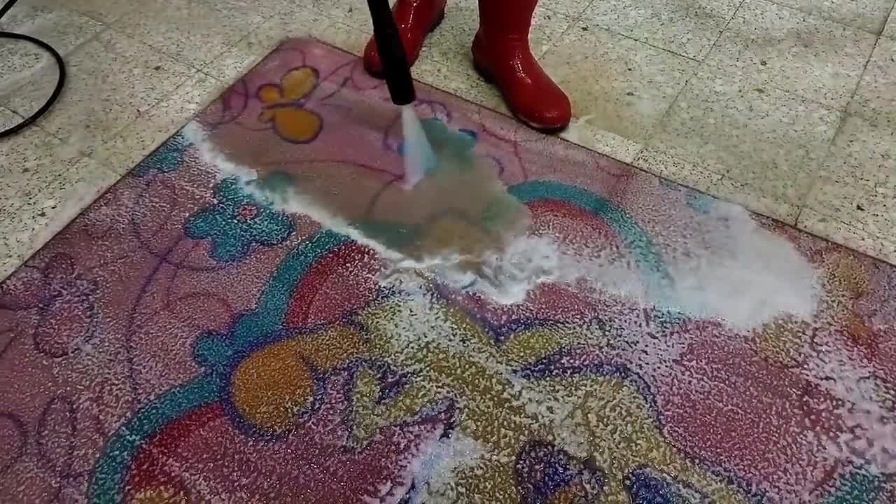 Extremely dirty carpet cleaning satisfying rug cleaning ASMR