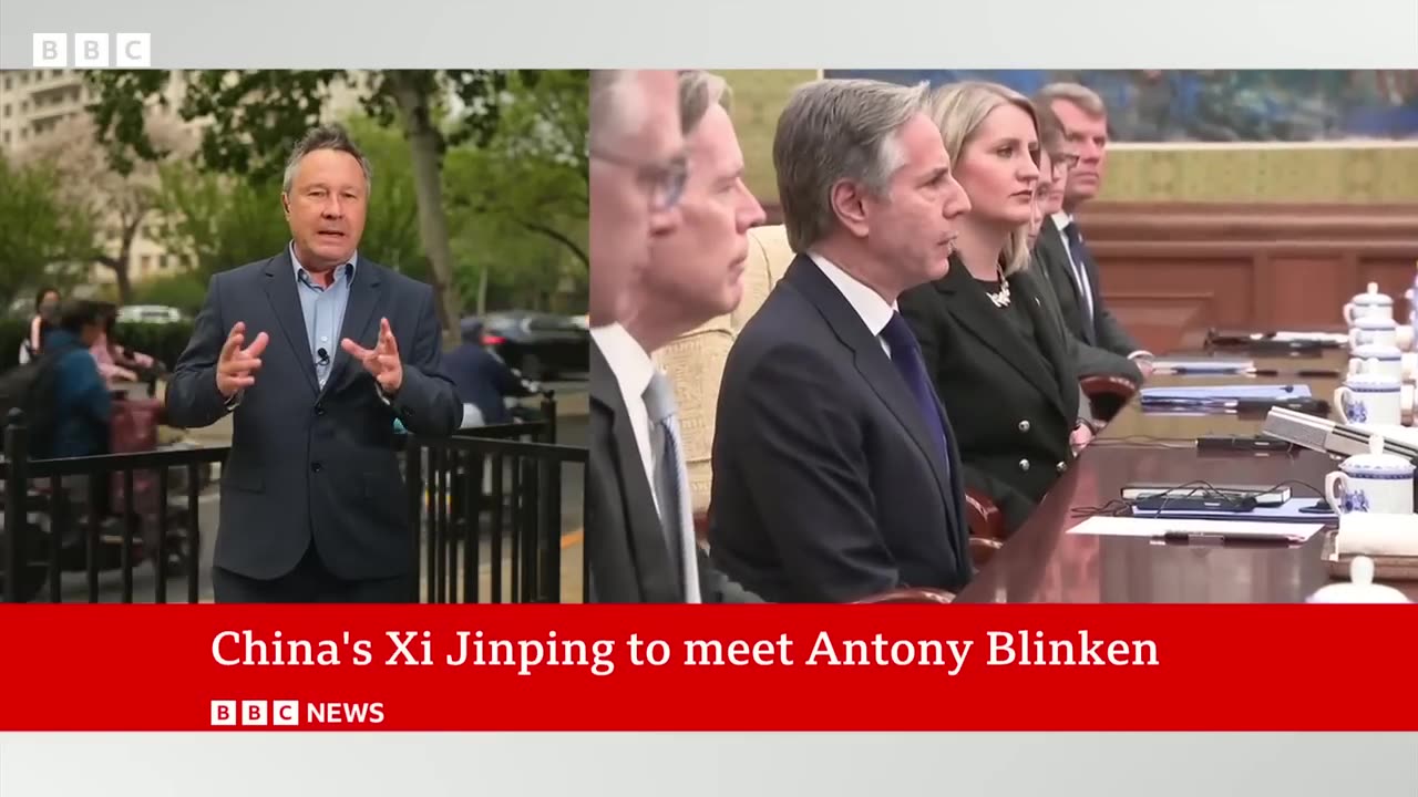 China's Xi Jinping meets US Secretary of StateAntony Blinken | BBC News