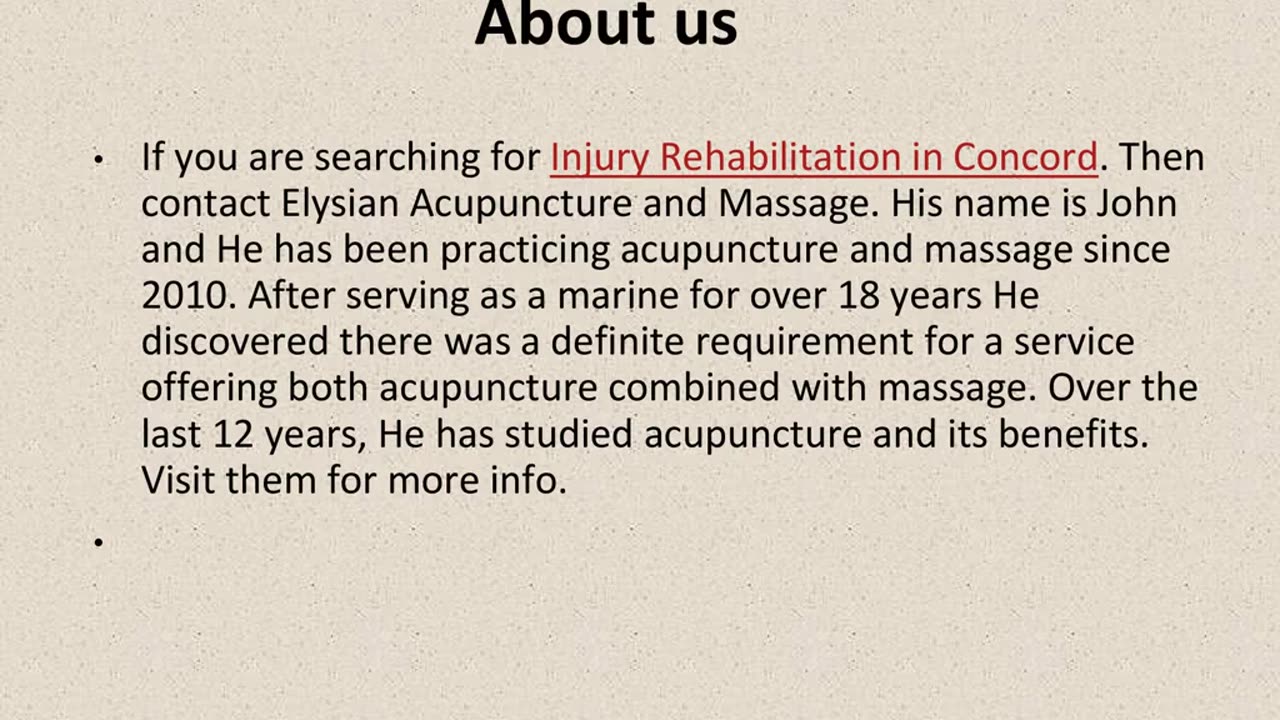 Get The Best Injury Rehabilitation in Concord.