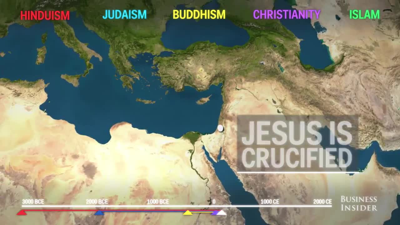 Animated map shows how religion spread around the world