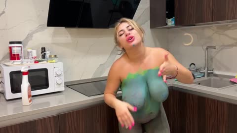 Nude,naked, clean haul,body paint