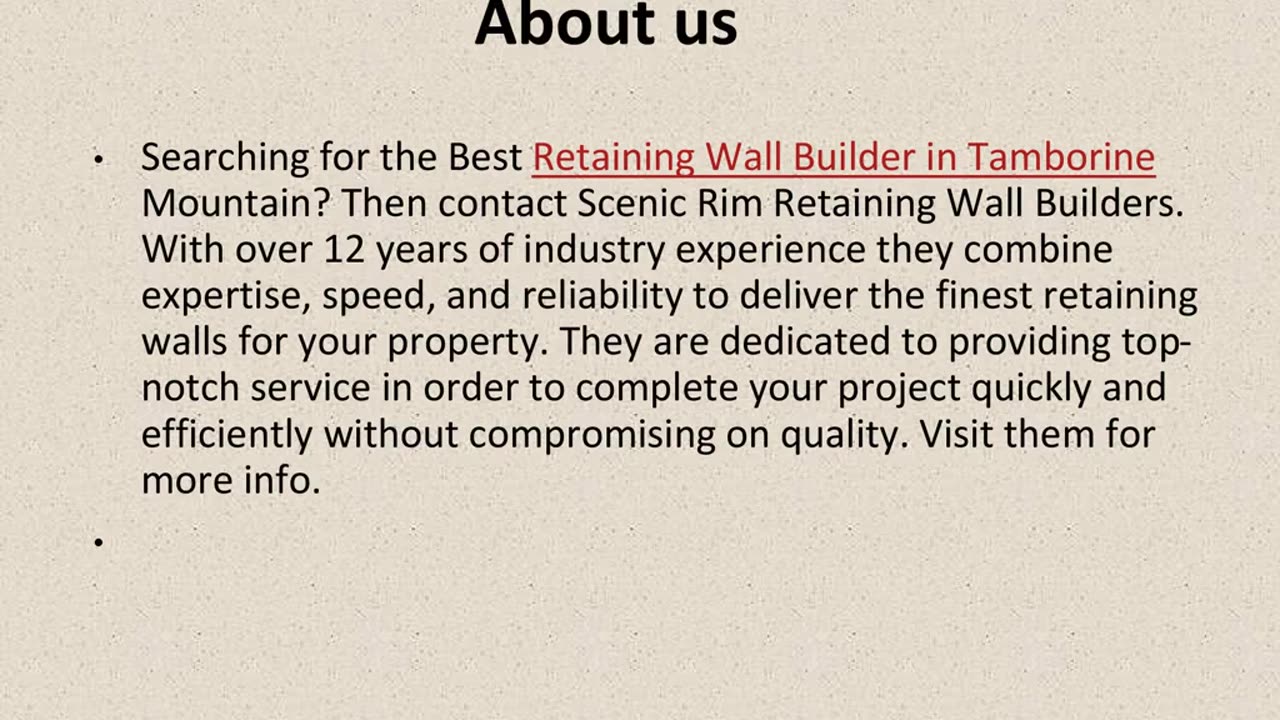 Best Retaining Wall Builder in Tamborine Mountain.