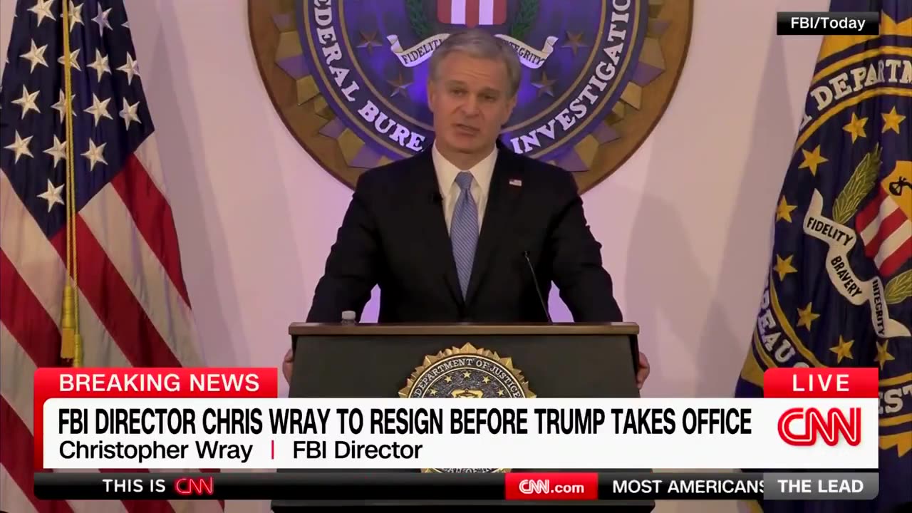 FBI Director Chris Wray resigns to avoid being terminated