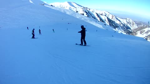 Snowboarding in Almaty mountains
