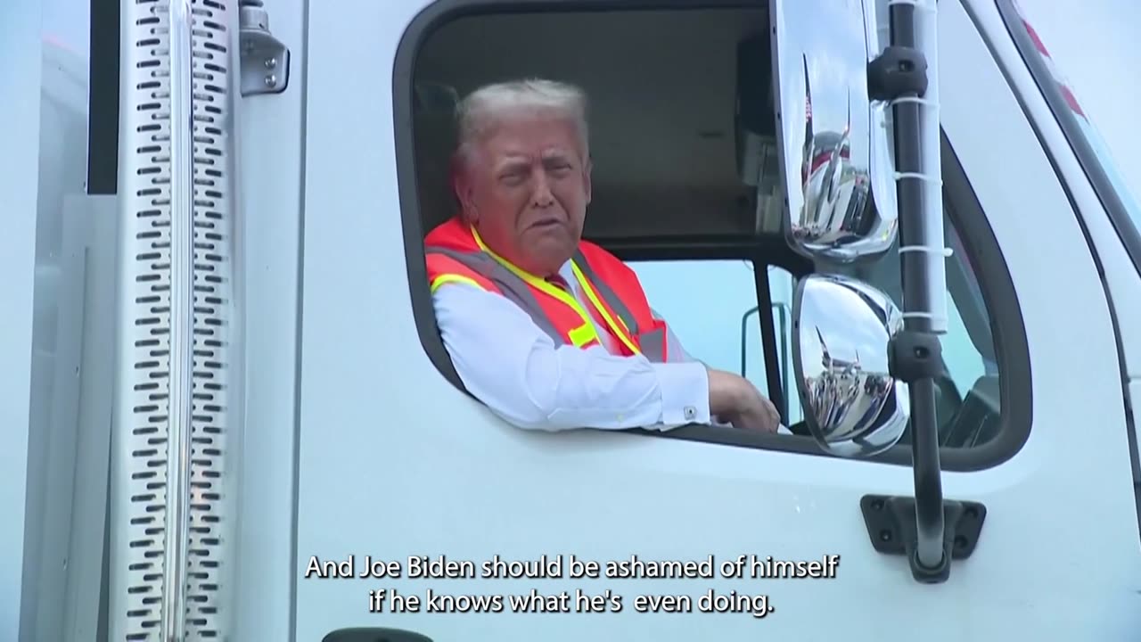 Trump TROLLS Biden by Riding in a Garbage Truck After Recent Gaffe