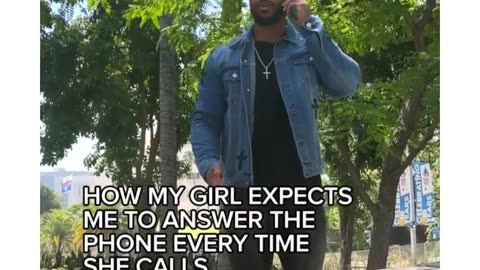 Guy literally drops everything when girl calls😅