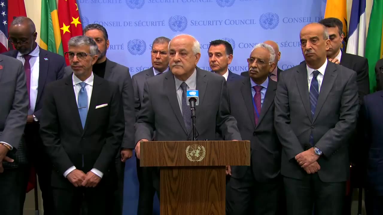 (EN/AR) Arab Group & Islamic Group on the Middle East - Media Stakeout | UN Security Council