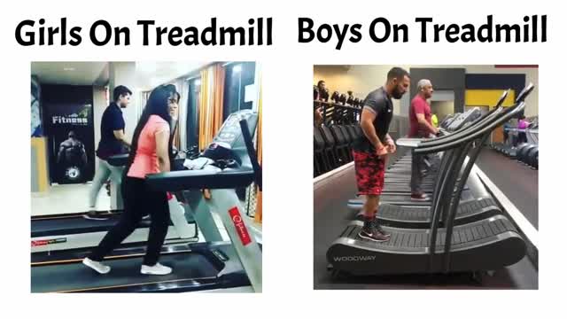 girls vs boys on treadmill